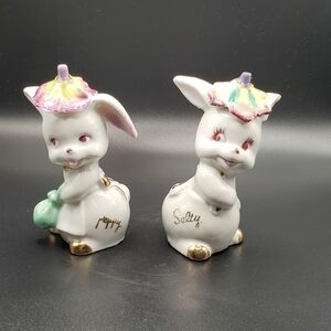 Adorable Bunny Salt and Pepper Shakers 1940's